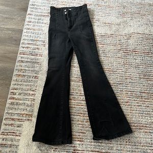 We The Free high waisted black bell bottoms